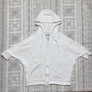 Victoria Sport White Poncho Hoodie Full Zip Medium
